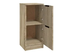 Aparador buffet cómoda armario unidad de almacenamiento organizador cocina salón salón juego de 2 sonoma 30 x 30 x 70 cm marrón madera contrachapada 02_0036800
