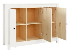 Aparador buffet cómoda armario mueble organizador cocina salón salón 100 x 35 x 74 cm madera maciza de pino blanco 02_0030155