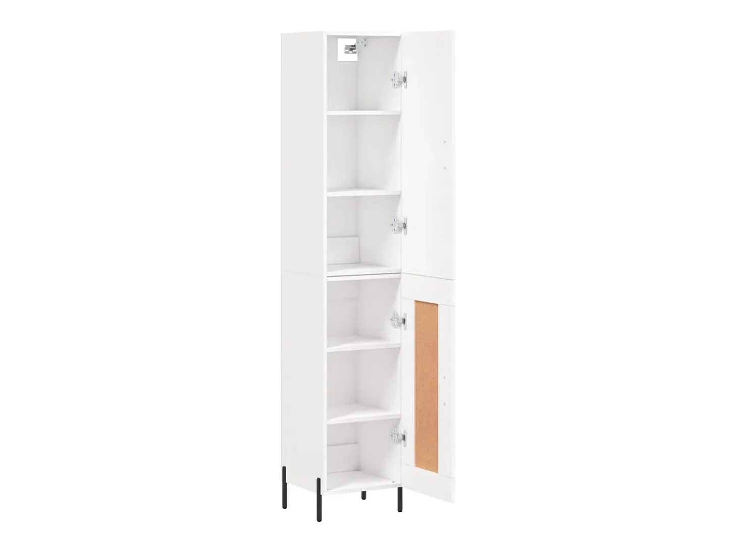 Aparador buffet cómoda armario mueble organizador cocina salón salón alto 34,5 x 34 x 180 cm madera contrachapada blanco 02_0032417