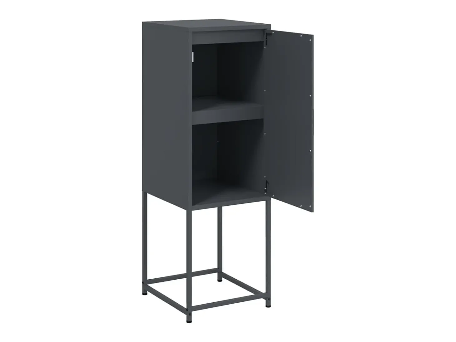 Aparador buffet cómoda armario mueble organizador cocina salón salón alto 36 x 39 x 107 cm acero antracita 02_0032199