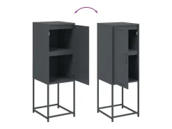 Aparador buffet cómoda armario mueble organizador cocina salón salón alto 36 x 39 x 107 cm acero antracita 02_0032199