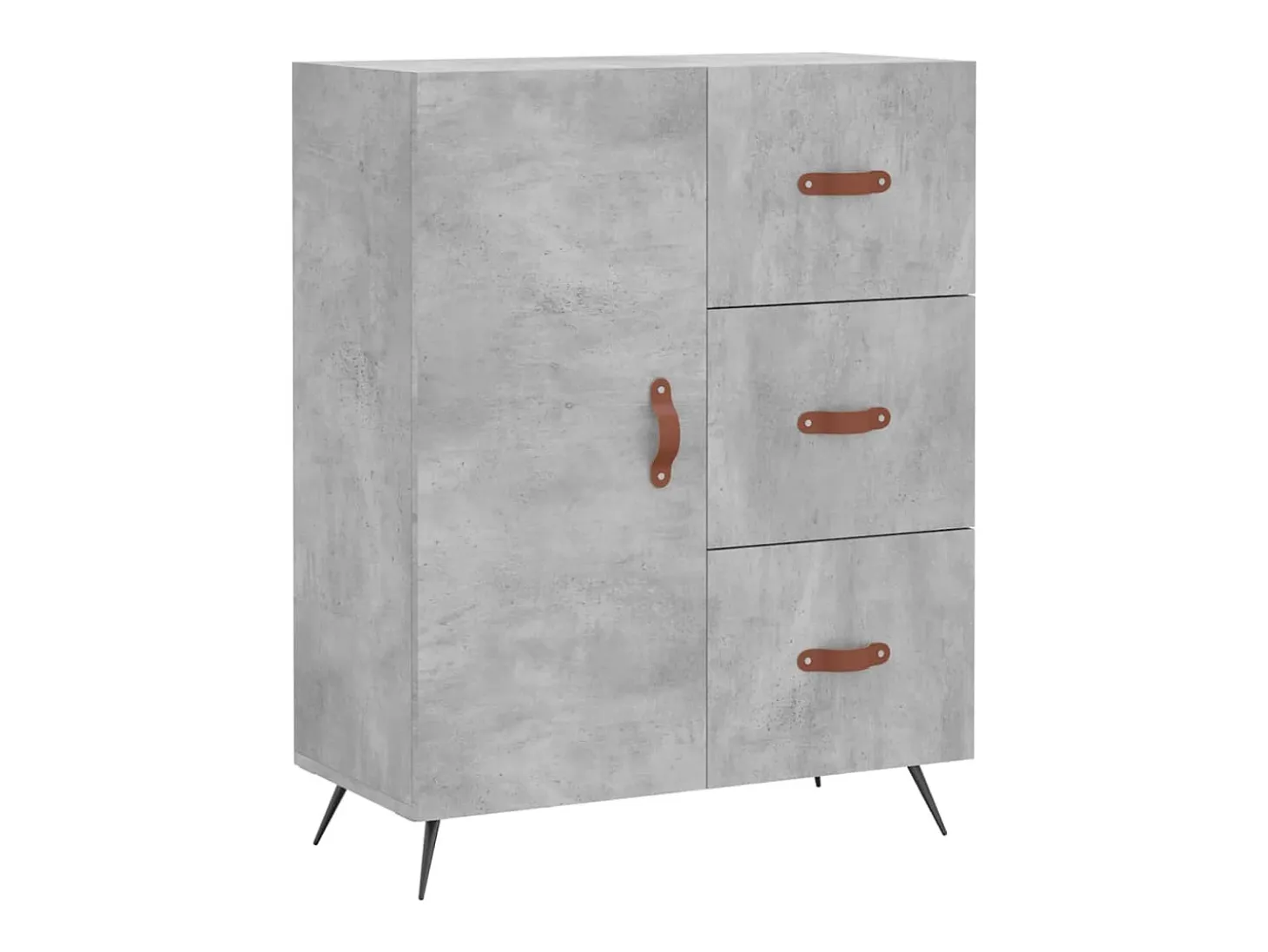 Aparador buffet cómoda armario mueble organizador cocina salón salón alto 69,5 x 34 x 180 cm madera contrachapada gris 02_0034486