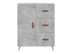 Aparador buffet cómoda armario mueble organizador cocina salón salón alto 69,5 x 34 x 180 cm madera contrachapada gris 02_0034486
