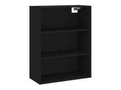 Aparador buffet cómoda armario mueble organizador cocina salón salón alto 69,5 x 34 x 180 cm madera contrachapada negra 02_0035005