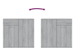 Aparador buffet cómoda armario unidad de almacenamiento organizador cocina salón salonsonoma 80 x 36 x 75 cm madera contrachapada gris 02_0036537