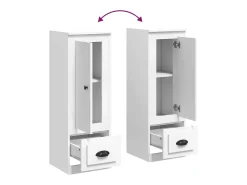 Aparador buffet cómoda armario mueble organizador cocina salón salón alto 36 x 35,5 x 103,5 cm madera contrachapada blanco 02_0032436