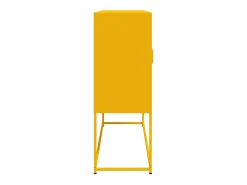 Aparador buffet cómoda armario mueble organizador cocina salón salón alto amarillo mostaza 100,5 x 39 x 107 cm acero Amarillo 02_0034730