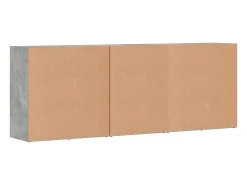 Aparador buffet cómoda gabinete unidad de almacenamiento organizador cocina sala de estar sala de estar 3 piezas madera contrachapada gris 02_0037138