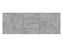 Aparador buffet cómoda gabinete unidad de almacenamiento organizador cocina sala de estar sala de estar 3 piezas madera contrachapada gris 02_0037138