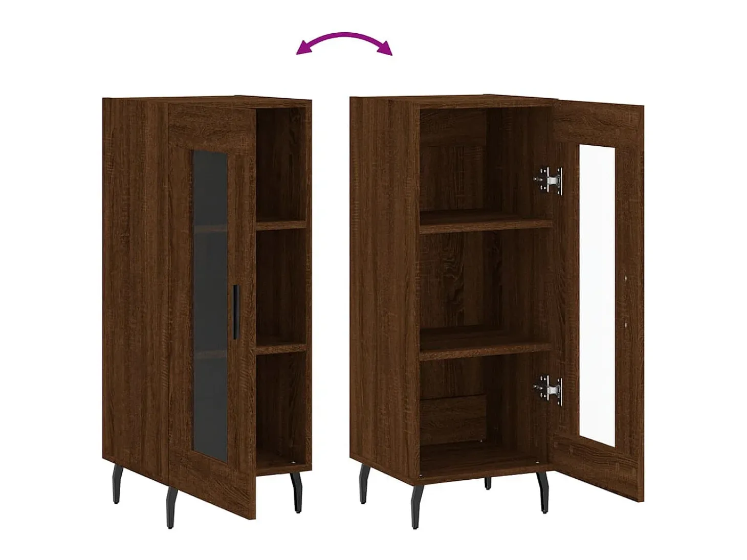 Aparador buffet cómoda mueble mueble de almacenamiento organizador cocina salón salón 34,5 x 34 x 90 cm madera contrachapada marrón 02_0031196