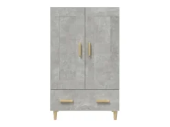 Aparador buffet cómoda mueble mueble de almacenaje organizador cocina salón salón alto 70 x 31 x 115 cm madera contrachapada gris 02_0034710