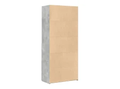 Aparador buffet cómoda mueble mueble de almacenamiento organizador cocina salón salón alto 80 x 42,5 x 185 cm madera contrachapada gris 02_0034722
