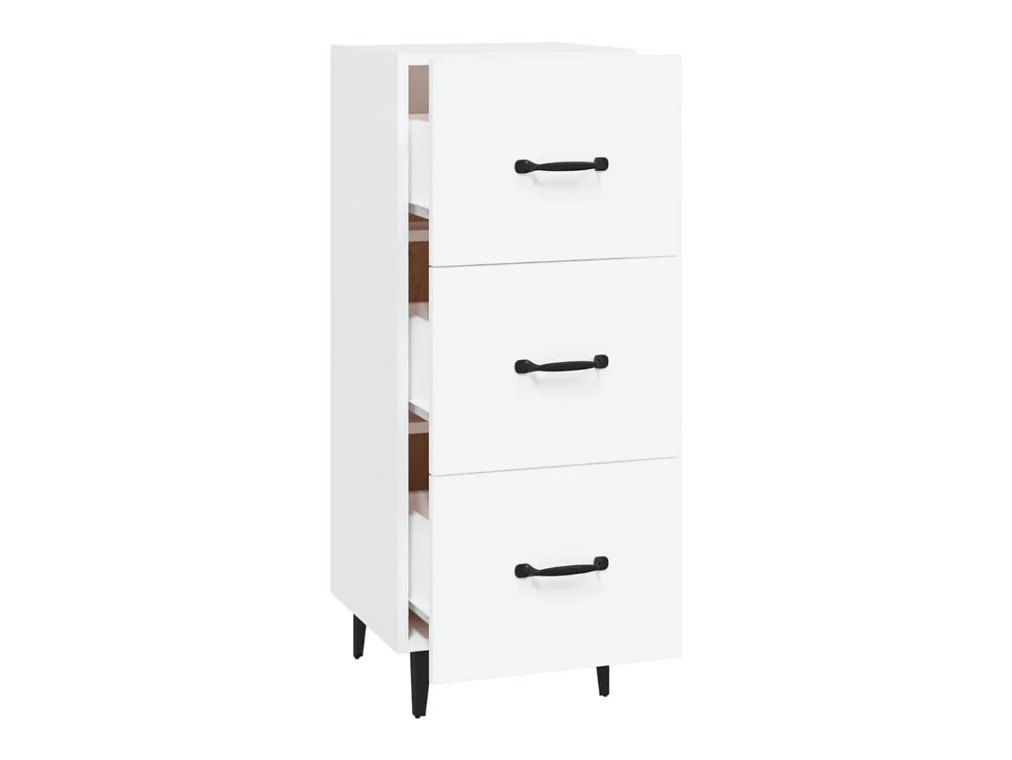 Aparador buffet cómoda mueble mueble de almacenaje organizador cocina salón salón 34,5 x 34 x 90 cm madera contrachapada blanco 02_0030248