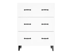Aparador buffet cómoda mueble mueble de almacenaje organizador cocina salón salón 69,5 x 34 x 90 cm madera contrachapada blanco 02_0030468