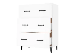 Aparador buffet cómoda mueble mueble de almacenaje organizador cocina salón salón 69,5 x 34 x 90 cm madera contrachapada blanco 02_0030468