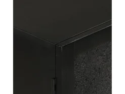 Aparador buffet cómoda mueble almacenaje organizador cocina salón salón 55 x 30 x 77 cm madera maciza de mango y hierro negro 02_0035952