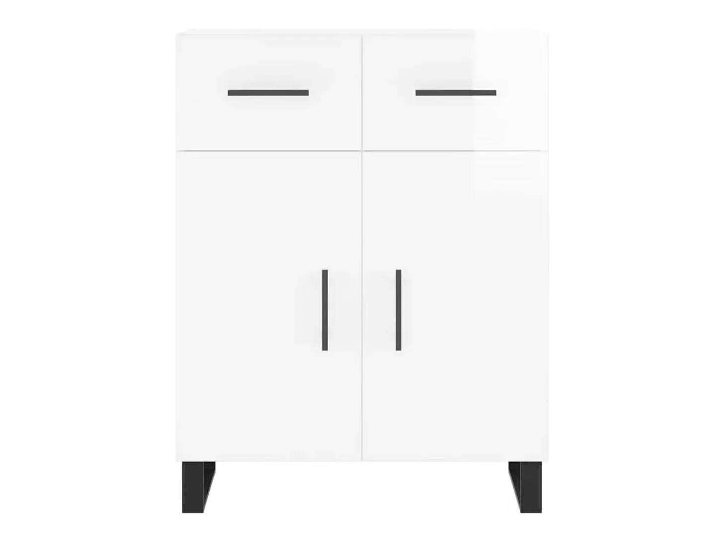 Aparador buffet cómoda mueble mueble de almacenaje organizador cocina salón brillante 69,5 x 34 x 90 cm madera contrachapada blanco 02_0030687