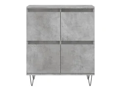 Aparador buffet cómoda mueble almacenaje organizador cocina salón salón juego de 2 madera contrachapada gris 02_0036876
