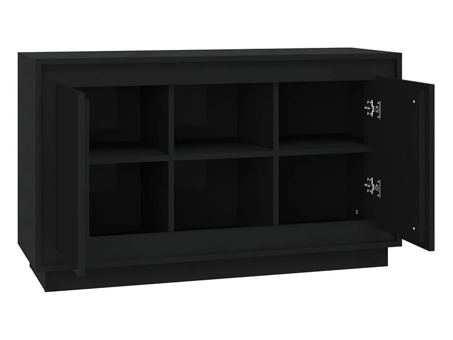 Aparador buffet cómoda mueble mueble de almacenamiento organizador cocina salón salón 102 x 35 x 60 cm madera contrachapada negro 02_0035818