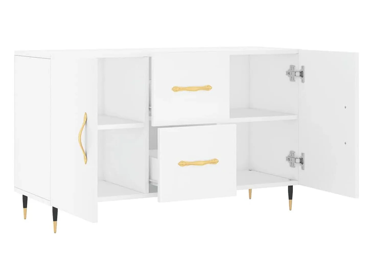 Aparador buffet cómoda mueble mueble de almacenaje organizador cocina salón salón 100 x 36 x 60 cm madera contrachapada blanco 02_0030159