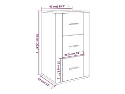 Aparador buffet cómoda mueble mueble de almacenaje organizador cocina salón salón 40 x 33 x 70 cm madera contrachapada marrón 02_0031246