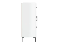 Aparador buffet cómoda mueble mueble de almacenaje organizador cocina salón brillante 69,5 x 34 x 90 cm madera contrachapada blanco 02_0030742
