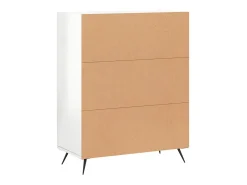 Aparador buffet cómoda mueble mueble de almacenaje organizador cocina salón brillante 69,5 x 34 x 90 cm madera contrachapada blanco 02_0030721