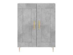 Aparador buffet cómoda mueble mueble de almacenamiento organizador cocina salón salón alto 69,5 x 34 x 180 cm madera contrachapada gris 02_0034681