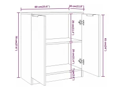 Aparador buffet cómoda mueble unidad de almacenamiento organizador cocina salón salón 3 piezas madera contrachapada gris 02_0037131