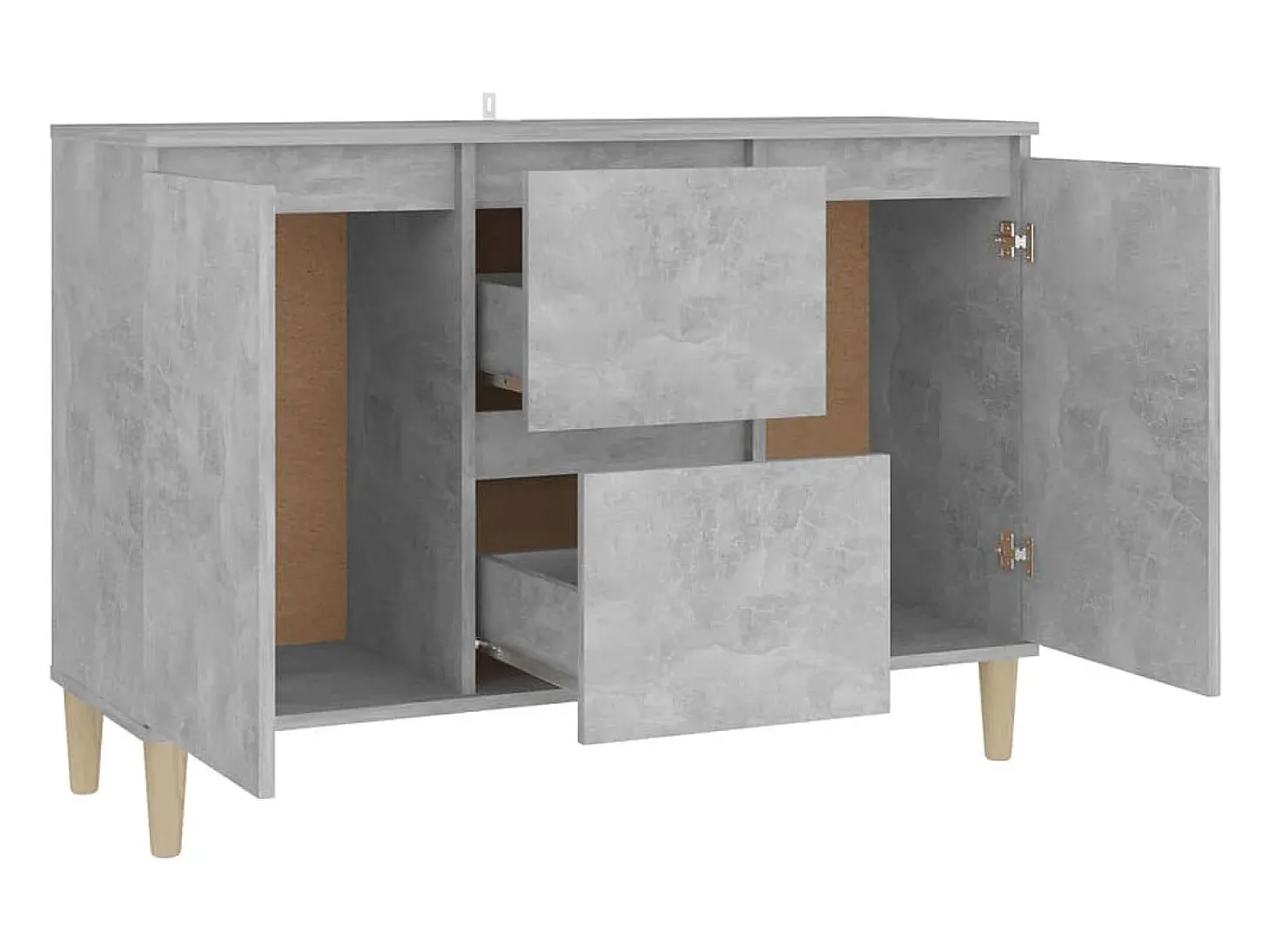 Aparador buffet cómoda mueble mueble de almacenaje organizador cocina salón salón 101 x 35 x 70 cm madera contrachapada gris 02_0031833