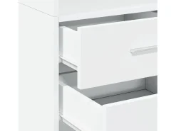 Aparador buffet cómoda mueble mueble de almacenamiento organizador cocina salón salón alto 40 x 42,5 x 185 cm madera contrachapada blanco 02_0032450