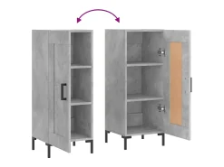 Aparador buffet cómoda mueble mueble de almacenaje organizador cocina salón salón 34,5 x 34 x 90 cm madera contrachapada gris 02_0031878