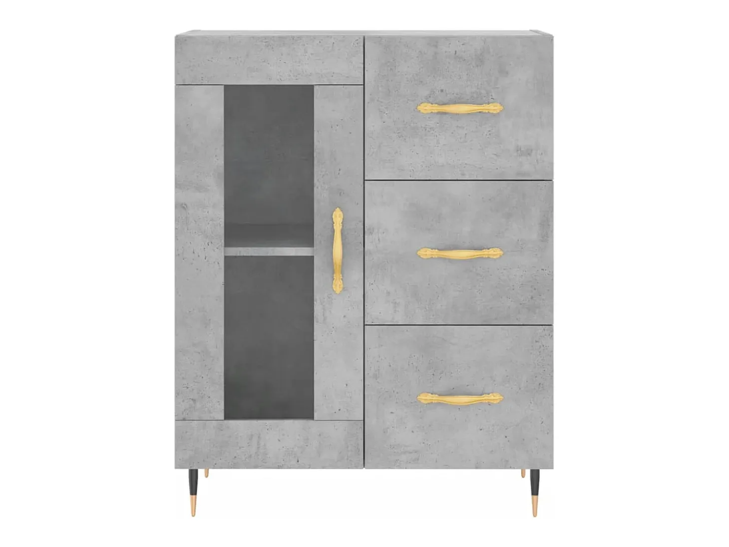 Aparador buffet cómoda mueble mueble de almacenaje organizador cocina salón salón 69,5 x 34 x 90 cm madera contrachapada gris 02_0032034