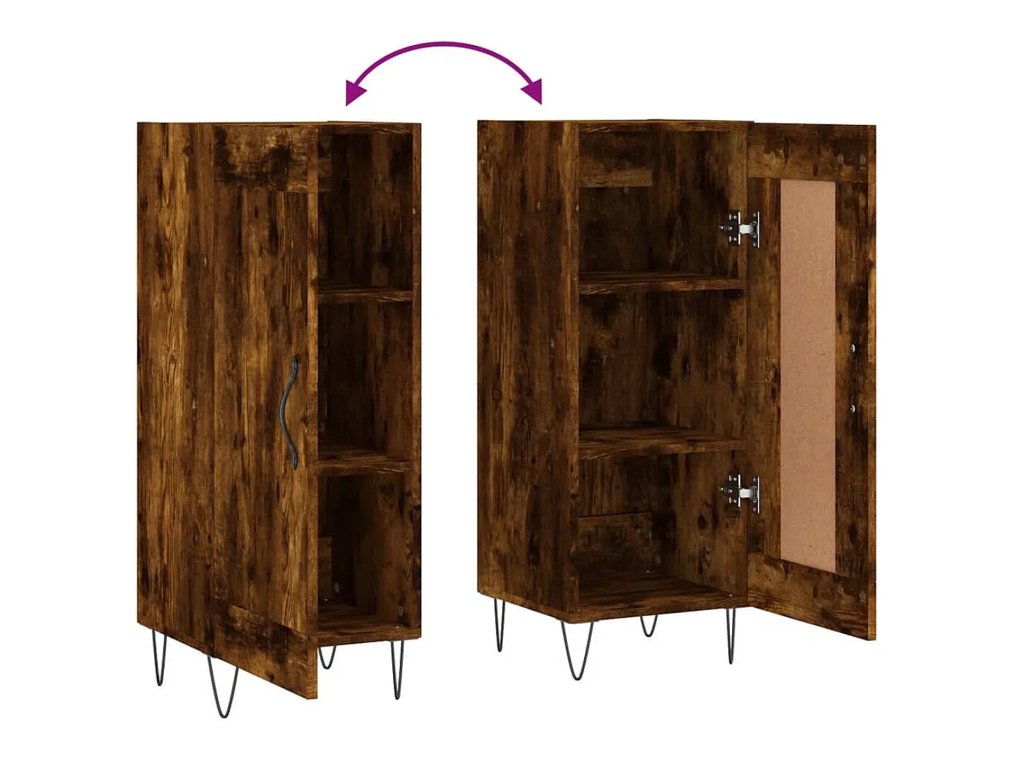 Aparador buffet cómoda mueble mueble de almacenaje organizador cocina salón salón 34,5 x 34 x 90 cm madera contrachapada marrón 02_0030886