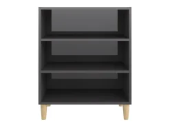 Aparador buffet cómoda mueble almacenaje organizador cocina salón brillante 57 x 35 x 70 cm madera contrachapada gris 02_0031816