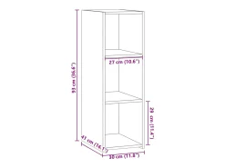 Aparador buffet cómoda mueble mueble de almacenaje organizador cocina salón salón 30 x 41 x 93 cm madera contrachapada marrón 02_0030871