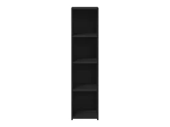 Aparador buffet cómoda mueble almacenaje organizador cocina salón salón 30 x 41 x 124 cm madera contrachapada negra 02_0035861