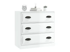 Aparador buffet cómoda mueble mueble de almacenaje organizador cocina salón brillante 70 x 35,5 x 67,5 cm madera contrachapada blanco 02_0030763