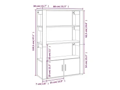 Aparador buffet cómoda mueble mueble de almacenaje organizador cocina salón salón 80 x 30 x 119,5 cm madera contrachapada marrón 02_0031104