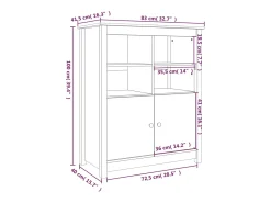 Aparador buffet cómoda mueble mueble de almacenaje organizador cocina salón salón 83 x 41,5 x 100 cm madera maciza de pino marrón 02_0035766