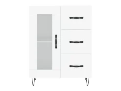 Aparador buffet cómoda mueble mueble de almacenaje organizador cocina salón salón 69,5 x 34 x 90 cm madera contrachapada blanco 02_0030471