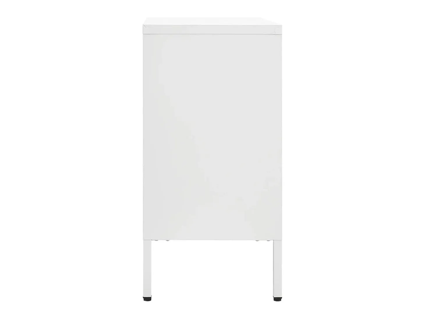 Aparador buffet cómoda mueble almacenaje organizador cocina salón salón 105 x 35 x 70 cm acero y vidrio templado blanco 02_0030193