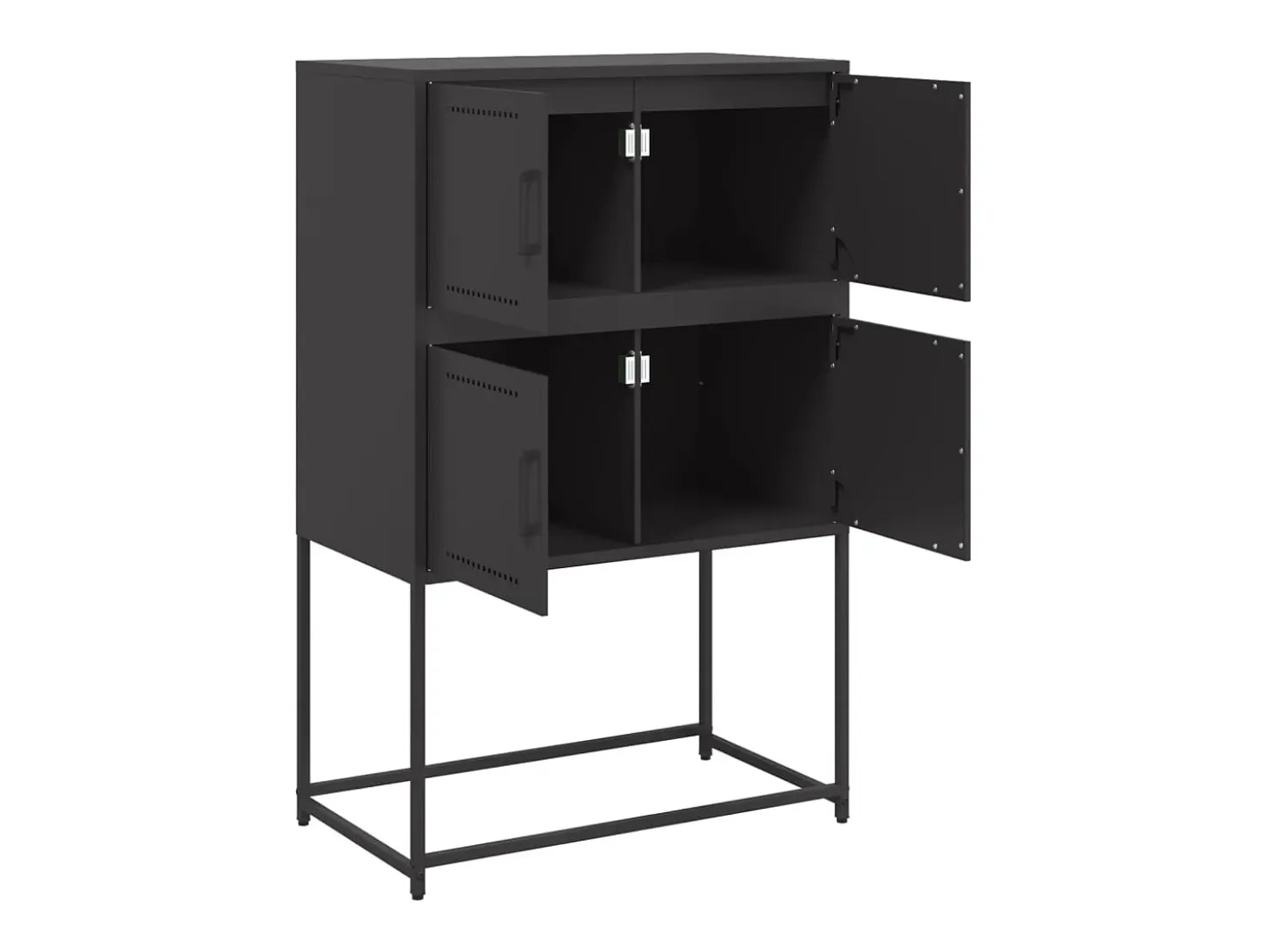 Aparador buffet cómoda mueble mueble de almacenaje organizador cocina salón salón 68,5 x 38,5 x 107 cm acero negro 02_0036016