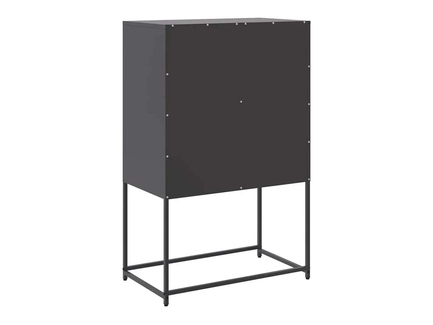 Aparador buffet cómoda mueble mueble de almacenaje organizador cocina salón salón 68,5 x 38,5 x 107 cm acero negro 02_0036016