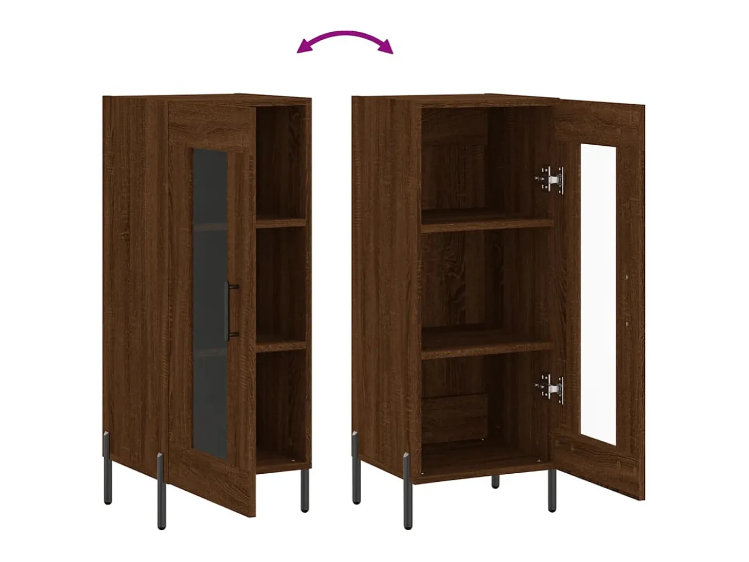 Aparador buffet cómoda mueble mueble de almacenaje organizador cocina salón salón 34,5 x 34 x 90 cm madera contrachapada marrón 02_0031208