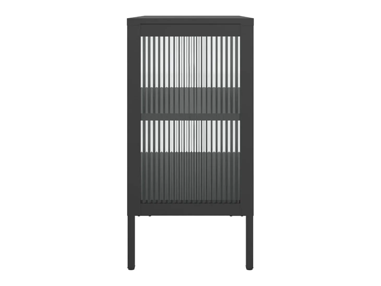 Aparador buffet cómoda mueble almacenaje organizador cocina salón salón 70 x 35 x 70 cm cristal y acero negro 02_0036107
