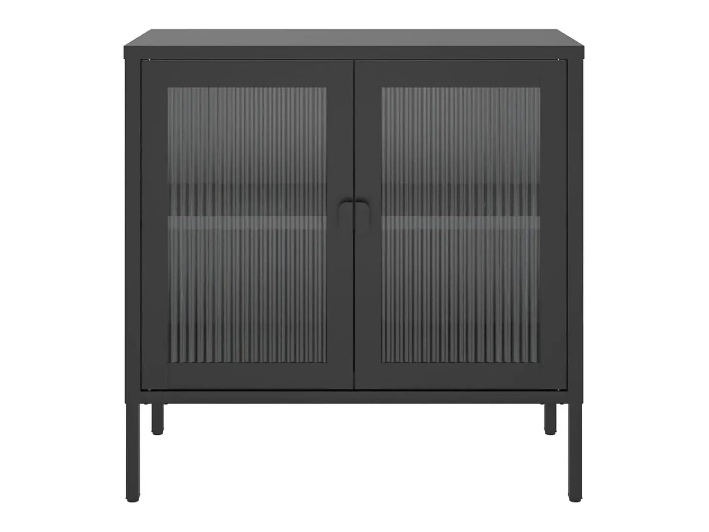 Aparador buffet cómoda mueble almacenaje organizador cocina salón salón 70 x 35 x 70 cm cristal y acero negro 02_0036107