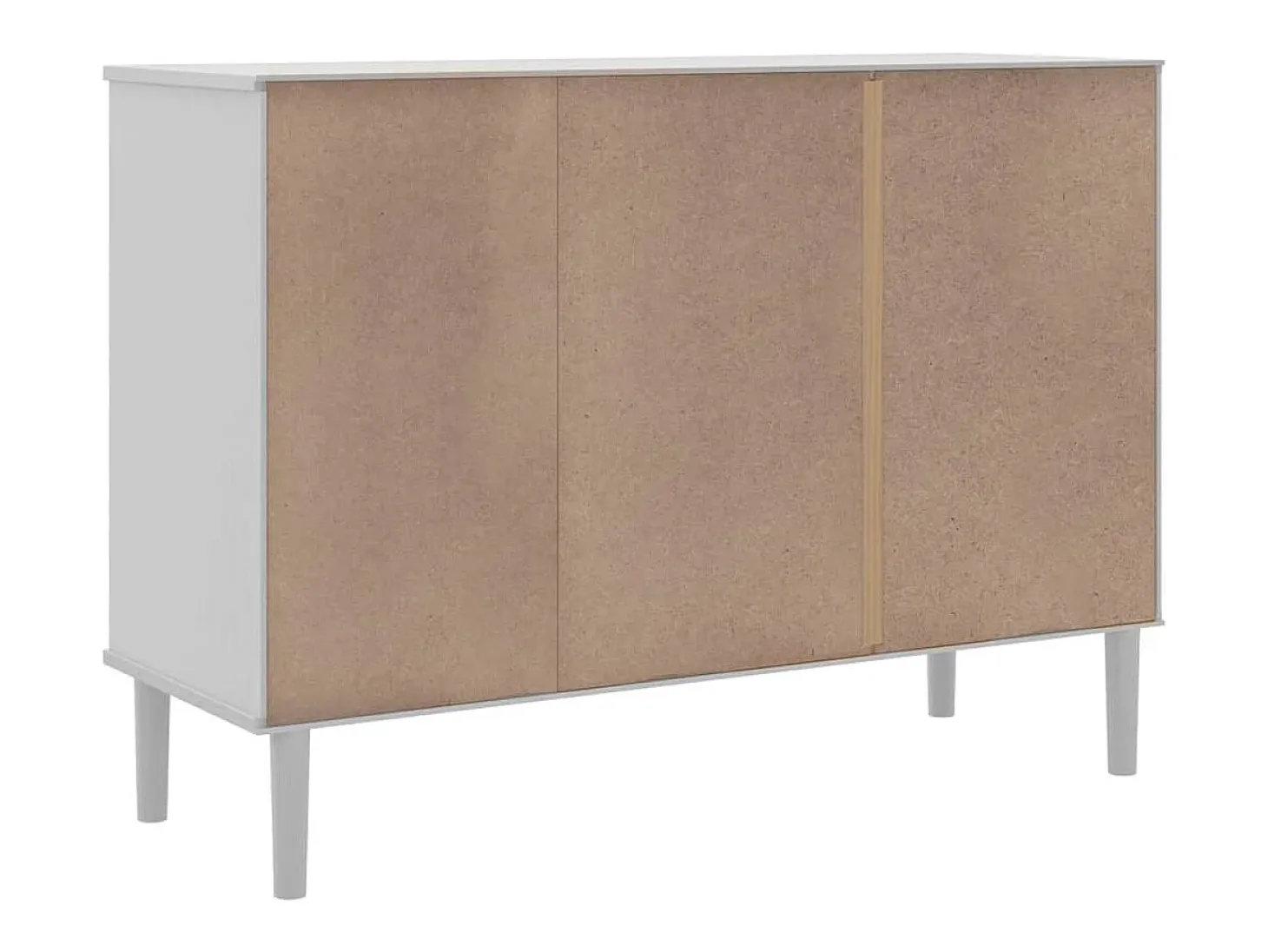Aparador buffet cómoda mueble almacenaje organizador cocina salón salón aspecto ratán 112 x 40 x 80 cm madera maciza de pino blanco 02_0036222