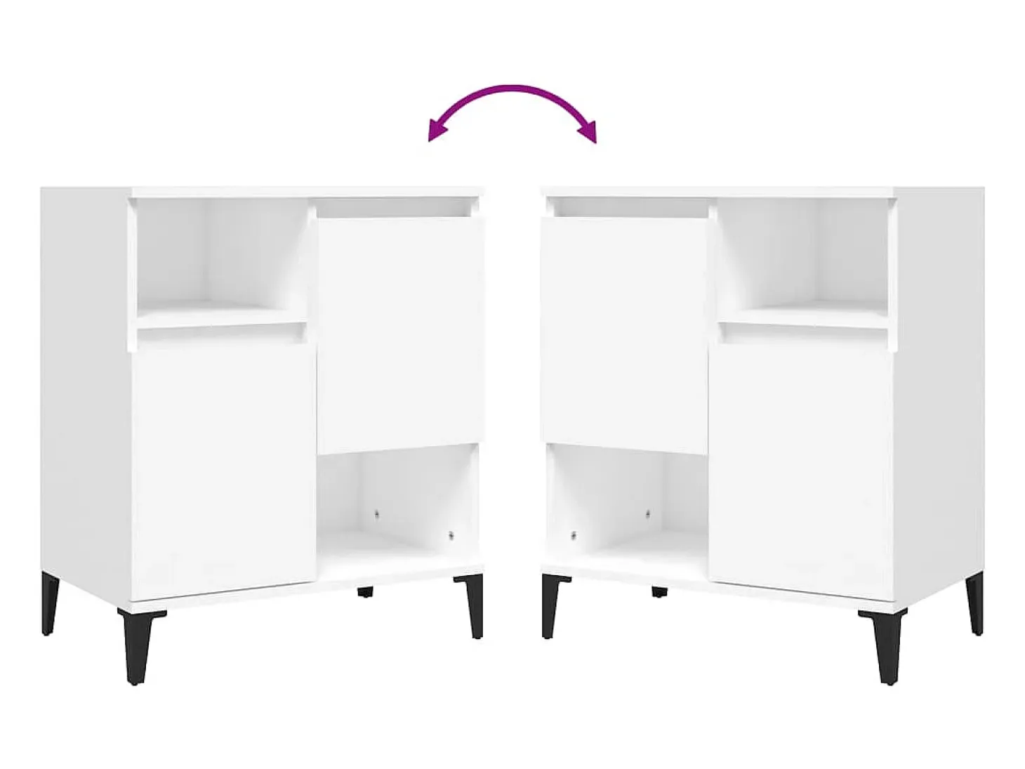 Aparador buffet cómoda mueble mueble de almacenaje organizador cocina salón salón 60 x 35 x 70 cm madera contrachapada blanco 02_0030362