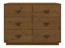 Aparador buffet cómoda mueble almacenaje organizador cocina salón salón 100 x 40 x 75 cm madera maciza de pino marrón 02_0035730